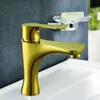 Brass Gold Finish Single Lever Basin Mixer Faucet for Washbasin