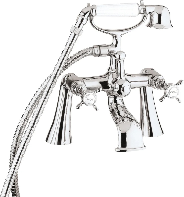 Dual Handle Deck Mounted Traditional Brass Shower Bath Faucet Gold Color Classic Water Taps