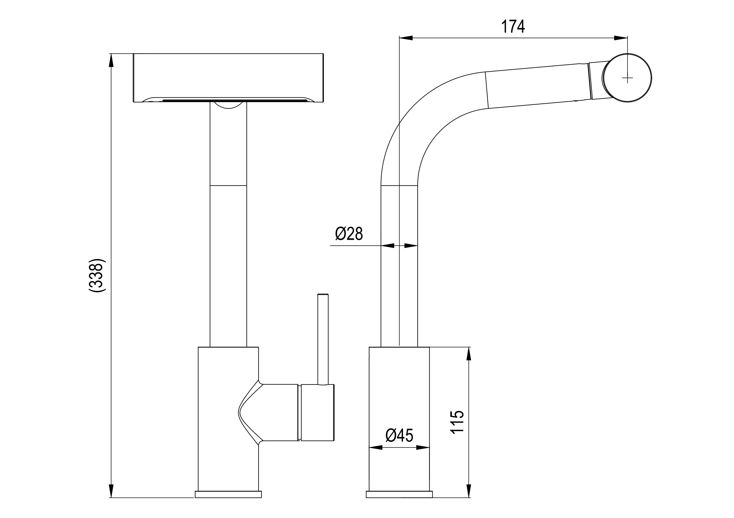 Chrome Plated Deck Mounted Brass Wholesale Pull Out Sprayer Shower Rain Waterfall Kitchen Faucet