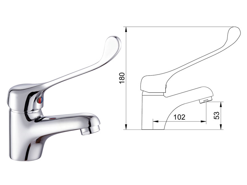 Single Hole Deck Mounted Ceramic Chrome Basin Lavatory Bathroom Faucet