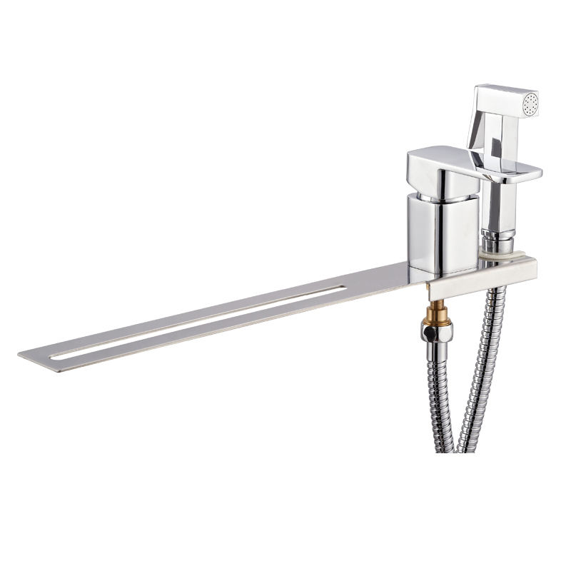 Single Separate Handle Chrome Bidet Sprayer Nozzle With Stainless Steel Plate