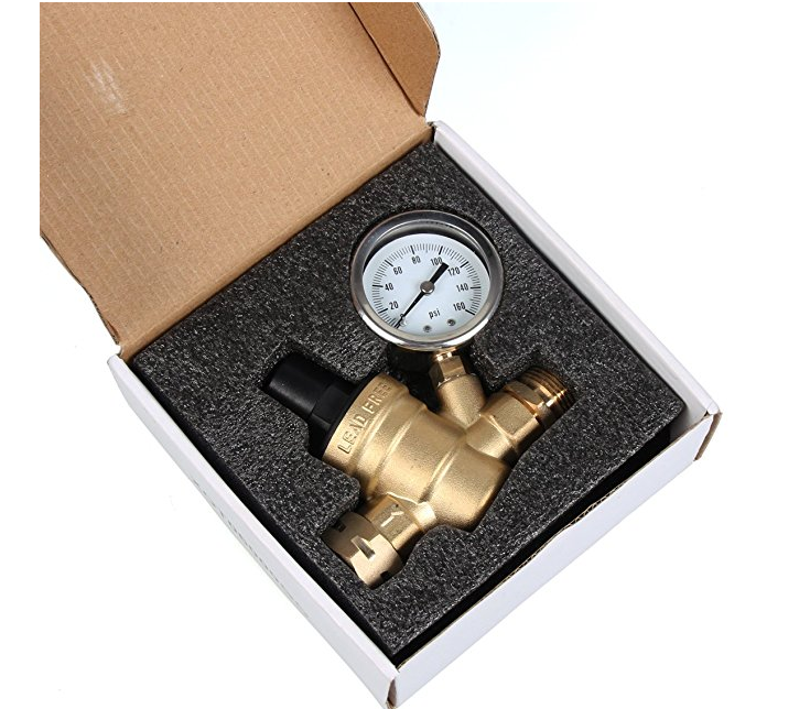 Lead-Free High Pressure Adjustable Water Pressure Reducing Valve With Gauge