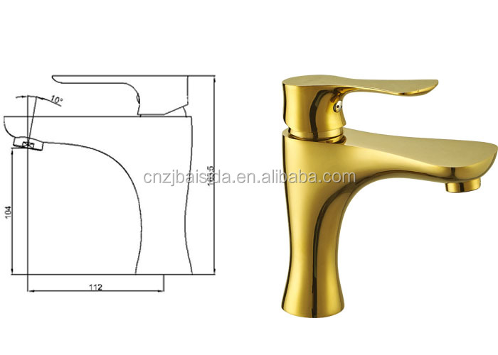Gold Plated Wash Basin Faucet Bathroom Single Handle Deck Mounted Basin Mixer