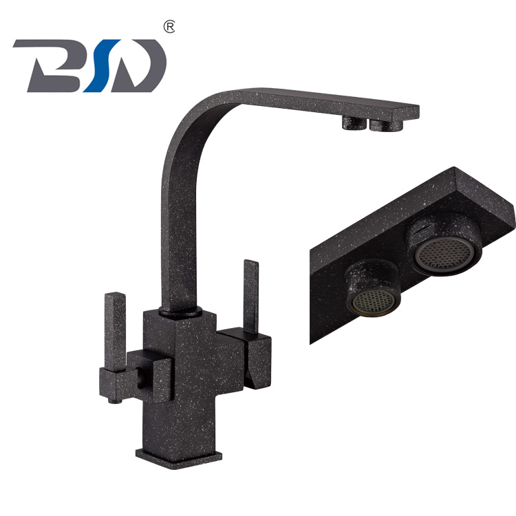 Solid Brass Deck Mounted Water Filter Tap 3 Way Sink Mixer Kitchen Faucet