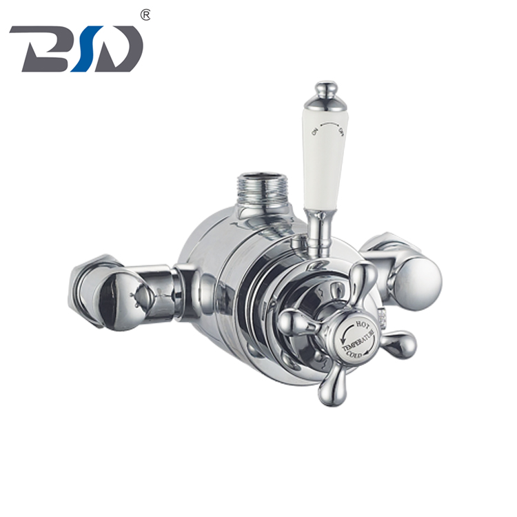 Traditional Bathroom Luxury Concentric Thermostatic Shower Mixer Valve Concealed/Exposed With Square Backplate