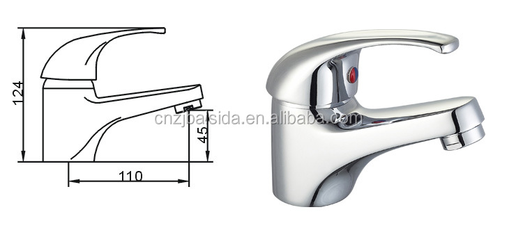 Classic Bathroom Chrome Color Single Lever Basin Mixer Tap