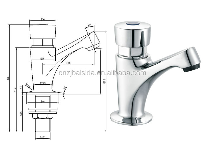 Brass Self Closing Time Delay Tap for Public Use High Quality Cheap Price Faucet Manufacturer