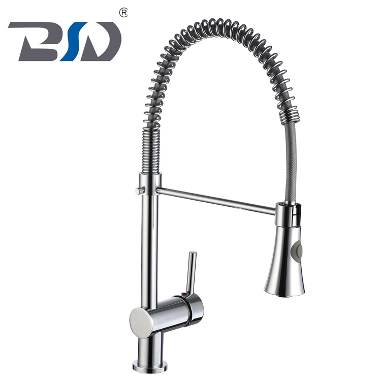 Pull Down Sink Mixer Kitchen Faucets Pull-Out Polished Chrome Brass Kitchen Sink Pull Out Kitchen Faucet