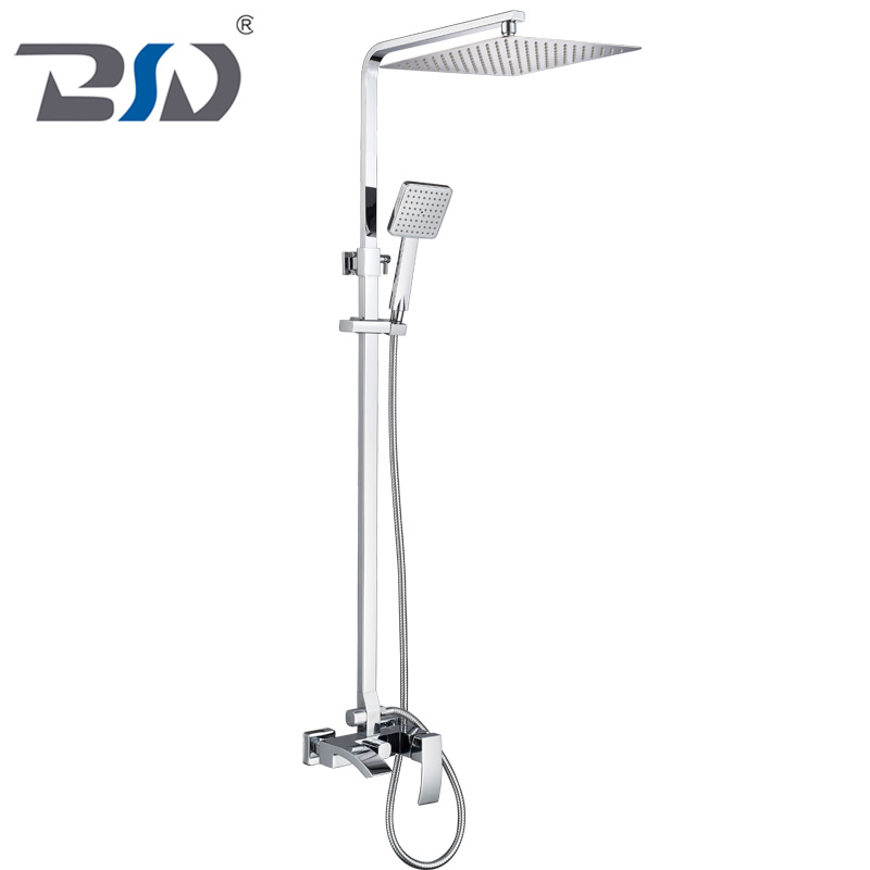 Brass Faucet Stainless Steel Sliding Bar Square Rain Shower Set Whole Sell From Chinese Manufacturer