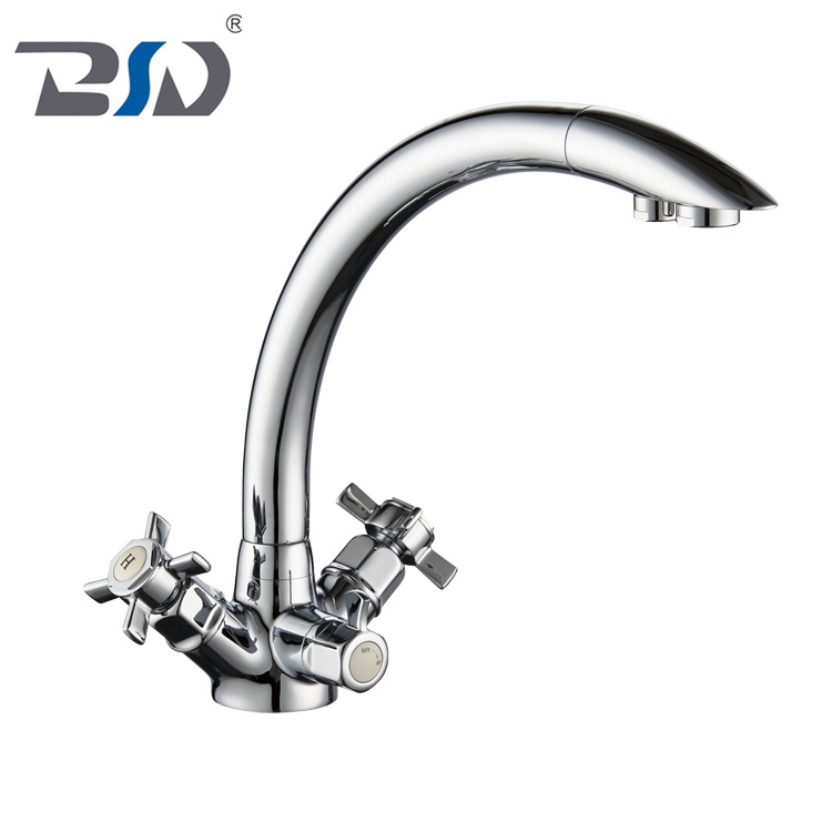 Three Flow 3 Way Kitchen Faucet for Reverse Osmosis Water Filtration System and Hot and Cold Tap Water Chrome Lead Free