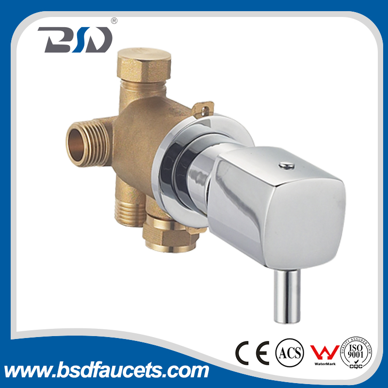 Brass Shower 4 Way Thermostatic Shower Valve Diverter With Brass Plate