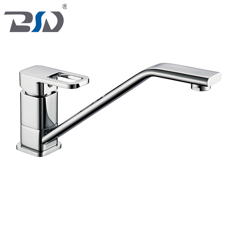 Kitchen Sink Mixer Tap Single Lever With Long Swivel Spout Monobloc Faucet