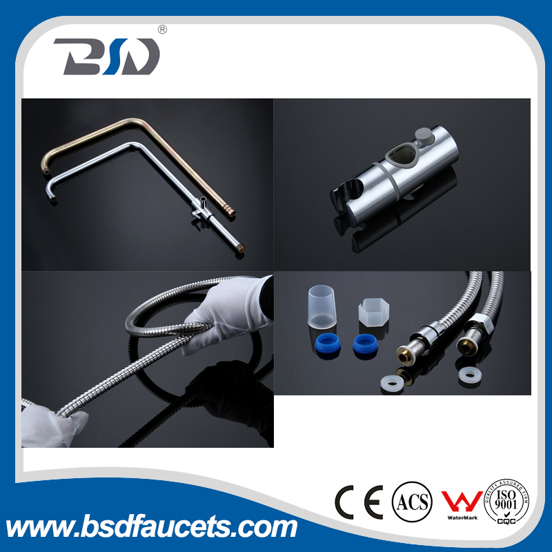 Economic Single Lever Brass Faucet Plastic Shower 20cm Shower Head Chrome Plated  Bath Shower Set