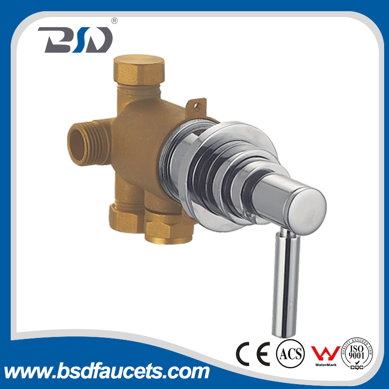 Chrome Concealed One Lever Handle 4-Port Shower Diverter Valve