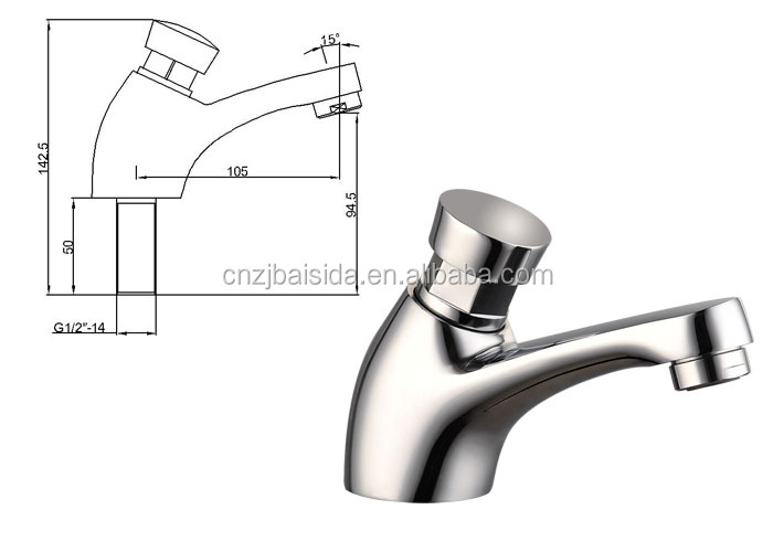 Water Saving Time Delay Brass Auto Stop Time Delay Cartridge Water Faucet Tap