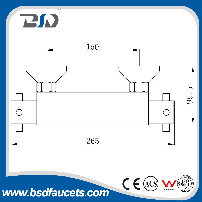 Exposed Smart Wall Mounted Temperature Control Brass  Thermostatic Bar Mixer Bathroom Shower Mixer