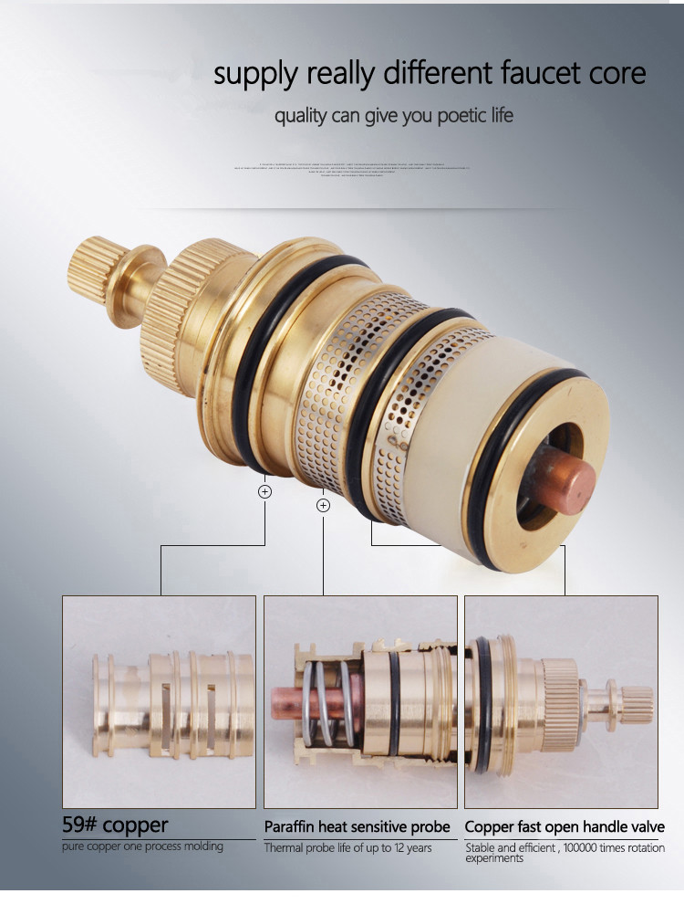 Brass Shower Mixer Temperature Control Top Outlet 3/4 Thermostatic Shower Faucet Shower Set