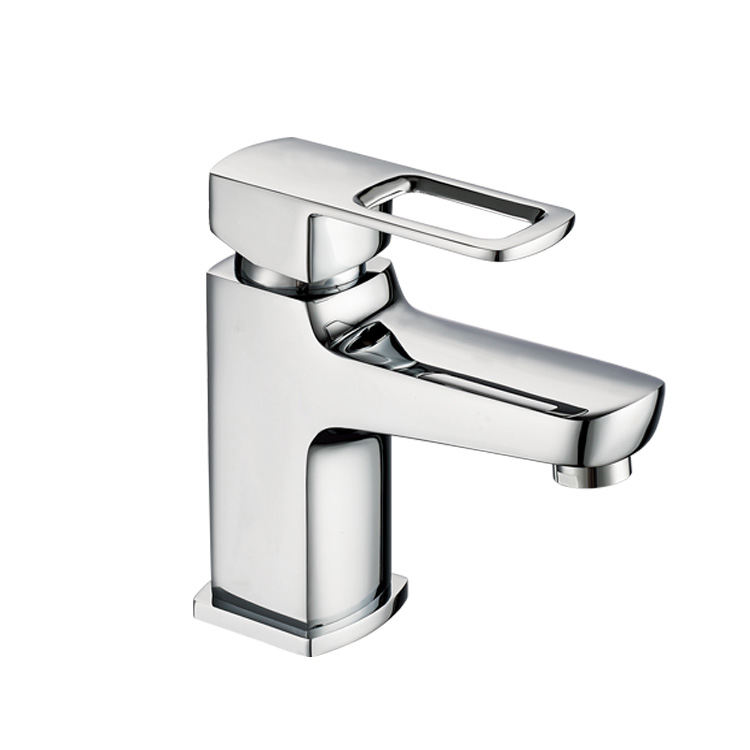 Square Single Handle Cheap Basin Mixer Brass Water Mixer Chrome Plated Basin Faucet
