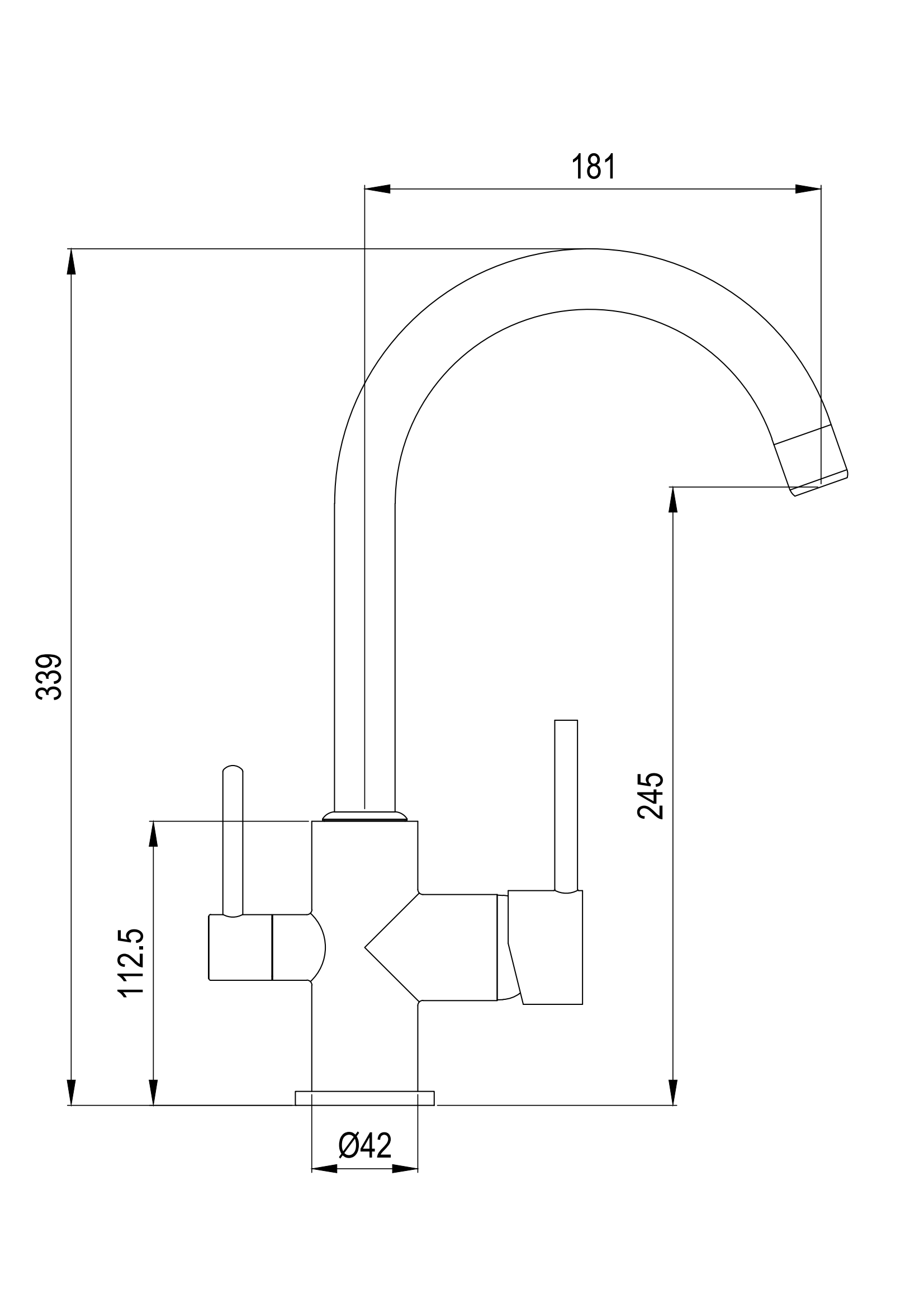 Deck Mounted Brass Filtered Water 3 Ways Drinking Water Kitchen Faucet