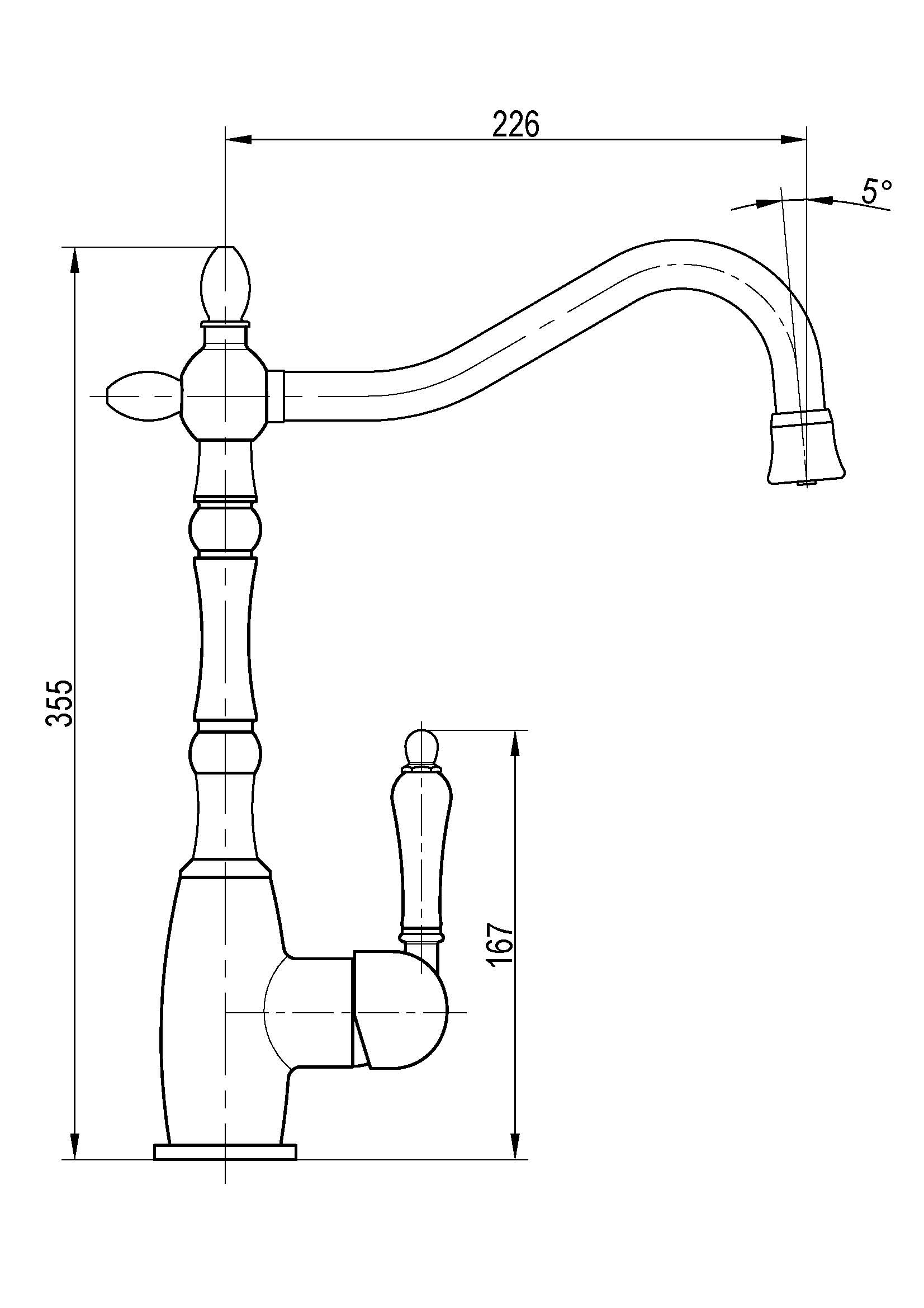 China Brass Deck Mount One Handle Chrome Kitchen Faucet